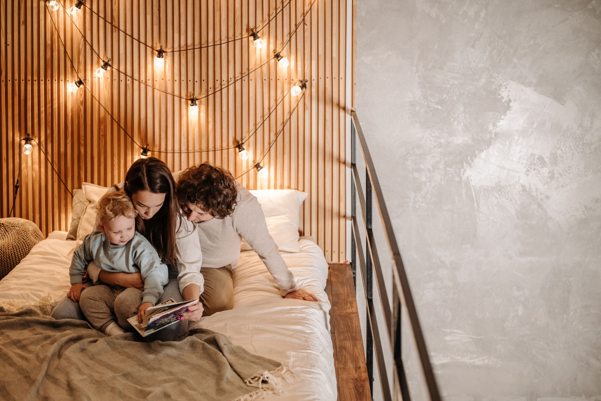 Concept imagery of a family reading together at home