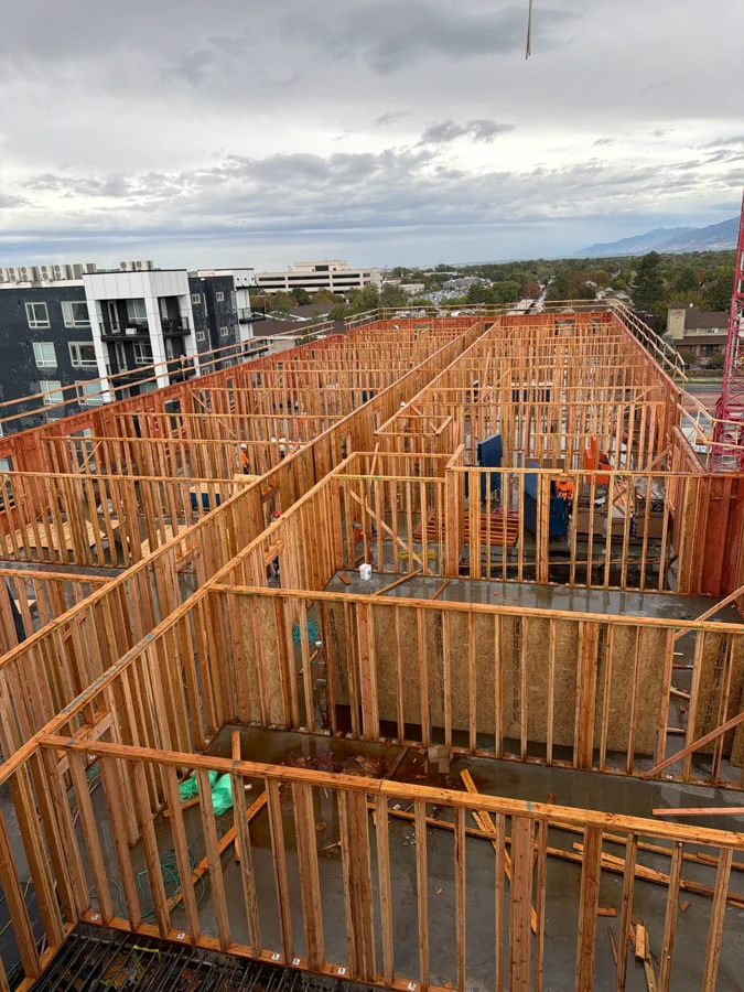 Wood framing construction at The Collaborative 1881